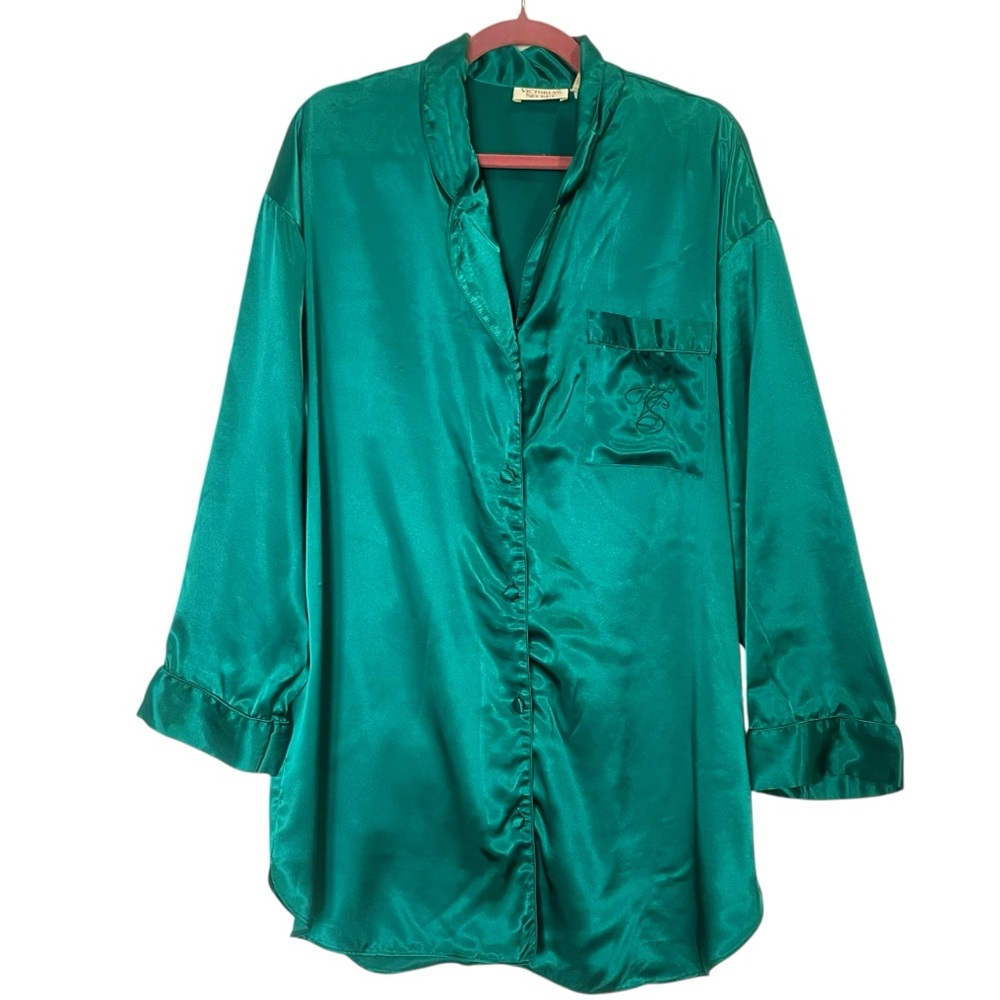 Victoria’s Secret Vintage‎ Gold Label Long Sleeves Shirt Slip Dress Size L